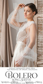 BRIDE bolero, robes, garter LACE WEDDING BOLERO Ivory Lace Wedding bolero puff sleeve, Shrug Women Wedding, Bridal Backless Coverup, Ivory Blouse for Bride, Bridal Lace Blouse, dress capalet12