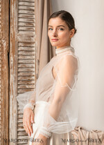 BRIDE bolero, robes, garter LACE WEDDING BOLERO Ivory tulle Wedding bolero puff sleeve, Shrug Women Wedding, Bridal Coverup, Ivory Blouse for Bride, Bridal Tulle Blouse, dress capalet16