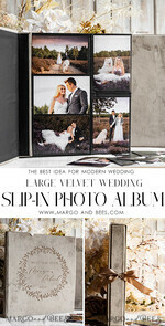 PHOTO ALBUM/ PHOTO BOX  Slip-In Photo Album Large Velvet Wedding Slip-In Photo Album With SlipCase, Photo album black Sleeves for 500 4x612