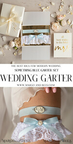 BRIDE bolero, robes, garter GARTER FOR BRIDE Set of Two gartes, personalised wedding garter in box, something blue Lace garter & personalised toss set, garter for bride, bridal shower gift for bride, Lace garter set, gift for bride, toss garter8