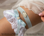 BRIDE bolero, robes, garter GARTER FOR BRIDE Set of Two gartes, personalised wedding garter in box, something blue Lace garter & personalised toss set, garter for bride, bridal shower gift for bride, Lace garter set, gift for bride, toss garter8
