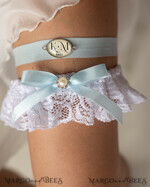 BRIDE bolero, robes, garter GARTER FOR BRIDE Set of Two gartes, personalised wedding garter in box, something blue Lace garter & personalised toss set, garter for bride, bridal shower gift for bride, Lace garter set, gift for bride, toss garter8