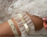 BRIDE bolero, robes, garter GARTER FOR BRIDE Set of Two gartes, personalised wedding garter in box, something blue tulle lace garter & personalised toss set, garter for bride, bridal shower gift for bride, ivory tulle garter set, gift for bride, toss garter8
