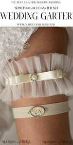 BRIDE bolero, robes, garter GARTER FOR BRIDE Set of Two gartes, personalised wedding garter in box, something blue tulle lace garter & personalised toss set, garter for bride, bridal shower gift for bride, ivory tulle garter set, gift for bride, toss garter8