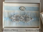 BRIDE bolero, robes, garter GARTER FOR BRIDE Set of Two gartes, personalised wedding garter in box, something blue tulle garter & personalised toss set, garter for bride, bridal shower gift for bride, tulle garter set, gift for bride, toss garter4