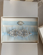 BRIDE bolero, robes, garter GARTER FOR BRIDE Set of Two gartes, personalised wedding garter in box, something blue tulle garter & personalised toss set, garter for bride, bridal shower gift for bride, tulle garter set, gift for bride, toss garter4