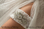 BRIDE bolero, robes, garter GARTER FOR BRIDE wedding garter set in box,  tulle & crystals garter set, garter for bride, bridal shower gift for bride, ivory tulle garter set, gift for bride6