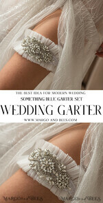 BRIDE bolero, robes, garter GARTER FOR BRIDE wedding garter set in box,  tulle & crystals garter set, garter for bride, bridal shower gift for bride, ivory tulle garter set, gift for bride6