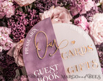 TABLE DECOR SIGNS Guestbook & Cards Gifts Signs Golden Acrylic gifts & cards signs with stand, Mauve Velvet and gold guestbook Sign, Gold Mauve gifts & cards signs, Luxury Wedding guestbook Decor 13