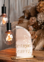 TISCHDEKORATIONSCHILDER   Gästebuch & Karten Geschenke Schilder Transparente Acrylkarten & Geschenke-Schild, Halb-Bogen Beige Ombre Acryl und Gold-Schild, Nude Gold Plexi-Schild, Taupe Luxus Hochzeits Tischdekoration, Hochzeitsschild Goldener Spiegel Karten-Schild mit Ständer18