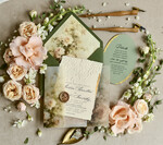 HOCHZEITS EINLADUNGEN geprägte Einladungen Hochzeits Einladung, Goldene Prägung Rosen Florale Hochzeits Einladung,46