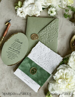 HOCHZEITS EINLADUNGEN geprägte Einladungen Maßgeschneiderte geprägte Blind Sagegrün Gold Hochzeitseinladung, Goldene Grünpflanzen geprägte Rosen Floral Hochzeitseinladung, Boho Ecru Garten geprägte Einladungssuite, Baumwollpapier Hochzeitseinladungssuite, Deckled Edge Einladungen, Zerrissene Kante Hochzeitseinladungen golden38