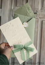 WEDDING INVITATIONS embossed invites  Bespoke Embossed Blind Sage green Gold Wedding Invitation, Golden greenery deboss Floral Wedding Invitation, Modern Garden Debossed Invitation suite, Cotton paper wedding invitation suite, Wedding Invitations golden26