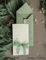 WEDDING INVITATIONS embossed invites  Bespoke Embossed Blind Sage green Gold Wedding Invitation, Golden greenery deboss Floral Wedding Invitation, Modern Garden Debossed Invitation suite, Cotton paper wedding invitation suite, Wedding Invitations golden26