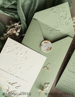 WEDDING INVITATIONS embossed invites  Bespoke Embossed Blind Sage green Gold Wedding Invitation, Golden greenery deboss Floral Wedding Invitation, Modern Garden Debossed Invitation suite, Cotton paper wedding invitation suite, Wedding Invitations golden26