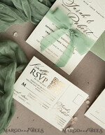WEDDING INVITATIONS embossed invites  Bespoke Embossed Blind Sage green Gold Wedding Invitation, Golden greenery deboss Floral Wedding Invitation, Modern Garden Debossed Invitation suite, Cotton paper wedding invitation suite, Wedding Invitations golden26