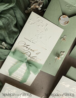 WEDDING INVITATIONS embossed invites  Bespoke Embossed Blind Sage green Gold Wedding Invitation, Golden greenery deboss Floral Wedding Invitation, Modern Garden Debossed Invitation suite, Cotton paper wedding invitation suite, Wedding Invitations golden26