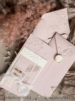 WEDDING INVITATIONS embossed invites  Bespoke Embossed Blind Blus Pink Gold Wedding Invitation, Golden Nude deboss Floral Wedding Invitation, Modern Garden Debossed Invitation suite, Cotton paper wedding invitation suite, Wedding Invitations golden22