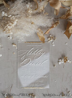 WEDDING INVITATIONS plexi acrylic mirror Ivory Beaded Wrapping Wedding Invitations, Elegant Clear Acrylic Wedding Cards, Plexi Transparent Wedding Invites, Wedding Invitation Suite with Pearls32