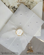 WEDDING INVITATIONS plexi acrylic mirror Ivory Beaded Wrapping Wedding Invitations, Elegant Clear Acrylic Wedding Cards, Plexi Transparent Wedding Invites, Wedding Invitation Suite with Pearls32