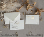 WEDDING INVITATIONS plexi acrylic mirror Ivory Beaded Wrapping Wedding Invitations, Elegant Clear Acrylic Wedding Cards, Plexi Transparent Wedding Invites, Wedding Invitation Suite with Pearls32