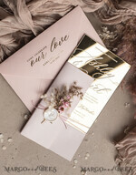 HOCHZEITS EINLADUNGEN Plexiglas Acrylspiegel Luxus Spiegel Gold Hochzeitseinladungen, Elegante Blush Pink Hochzeitseinladungen, Glamour Acryl Hochzeitseinladungen, Klare Plexi Hochzeitseinladung Suite18