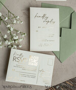 WEDDING INVITATIONS plexi acrylic mirror Sage Green Frozen Transparent Baby Breath Wedding Invitations, Elegant Garden Gypsophila Wedding Cards, Greenery Acrylic  Wedding Invites, Frosted Plexi Wedding Invitation Suite22