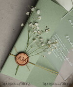 WEDDING INVITATIONS plexi acrylic mirror Sage Green Frozen Transparent Baby Breath Wedding Invitations, Elegant Garden Gypsophila Wedding Cards, Greenery Acrylic  Wedding Invites, Frosted Plexi Wedding Invitation Suite22