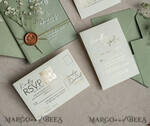 WEDDING INVITATIONS plexi acrylic mirror Sage Green Frozen Transparent Baby Breath Wedding Invitations, Elegant Garden Gypsophila Wedding Cards, Greenery Acrylic  Wedding Invites, Frosted Plexi Wedding Invitation Suite22