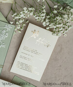 WEDDING INVITATIONS plexi acrylic mirror Sage Green Frozen Transparent Baby Breath Wedding Invitations, Elegant Garden Gypsophila Wedding Cards, Greenery Acrylic  Wedding Invites, Frosted Plexi Wedding Invitation Suite22