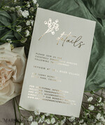 WEDDING INVITATIONS plexi acrylic mirror Sage Green Frozen Transparent Baby Breath Wedding Invitations, Elegant Garden Gypsophila Wedding Cards, Greenery Acrylic  Wedding Invites, Frosted Plexi Wedding Invitation Suite22