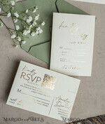 WEDDING INVITATIONS plexi acrylic mirror Sage Green Frozen Transparent Baby Breath Wedding Invitations, Elegant Garden Gypsophila Wedding Cards, Greenery Acrylic  Wedding Invites, Frosted Plexi Wedding Invitation Suite22