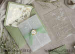 WEDDING INVITATIONS plexi acrylic mirror Sage Green Frozen Transparent Baby Breath Wedding Invitations, Elegant Garden Gypsophila Wedding Cards, Greenery Acrylic  Wedding Invites, Clear Plexi Wedding Invitation Suite15