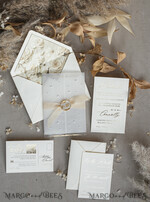 WEDDING INVITATIONS plexi acrylic mirror Ivory Beaded Wrapping Wedding Invitations, Elegant Clear Acrylic Wedding Cards, Plexi Transparent Wedding Invites, Wedding Invitation Suite with Pearls21