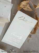 WEDDING INVITATIONS plexi acrylic mirror Ivory Beaded Wrapping Wedding Invitations, Elegant Clear Acrylic Wedding Cards, Plexi Transparent Wedding Invites, Wedding Invitation Suite with Pearls21