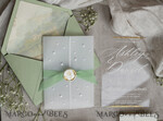 WEDDING INVITATIONS plexi acrylic mirror Ivory Beaded Wrapping Wedding Invitations, Elegant Clear Acrylic Wedding Cards, Plexi Transparent Wedding Invites, Wedding Invitation Suite with Pearls27