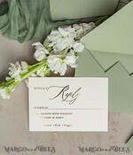 WEDDING INVITATIONS plexi acrylic mirror Sage Green Mirror gold Wedding Invitations, Elegant Garden Wedding Cards, Greenery Acrylic  Wedding Invites, Mirror Gold Plexi Wedding Invitation Suite28