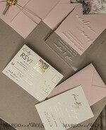 WEDDING INVITATIONS plexi acrylic mirror Blush Pink Clear Arched Wedding Invitations, Elegant Garden Wedding Cards, Nude Acrylic transparent  Wedding Invites,  Arch Plexi Wedding Invitation Suite32