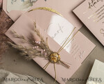 HOCHZEITS EINLADUNGEN Plexiglas Acrylspiegel Blush Pink Klare Bogen Hochzeitskarten, Elegante Gartenhochzeitseinladungen, Nude Acryl transparente Hochzeitseinladungen, Bogen Plexi Hochzeitseinladung Set32