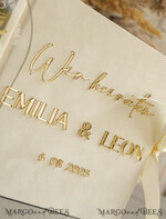 WEDDING GUEST BOOKS Hochzeitsgästebuch Hochzeitsfoto-Gästebuch Polaroid Gold Acrylic Hochzeitsgästebuch Personalisiert Schilderset Samtweißes Sofort-Fotobuch Boho Elegant Instax Hochzeitsfoto-Gästebuch13