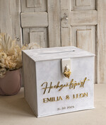  CARD BOXES hochzeitPOst Briefbox hochzeitPOst Briefbox, Spardose aus Samt für Hochzeiten, weißer Samt8