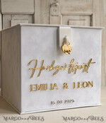  CARD BOXES hochzeitPOst Briefbox hochzeitPOst Briefbox, Spardose aus Samt für Hochzeiten, weißer Samt8