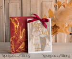 SAVE THE DATES photo vellum plexi  Maroon Gold Marble Save the Date Cards with Photo, Burgundy Vellum Save Our Dates with Photo Gold Foil Calendar Cards 15