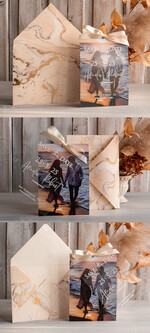 SAVE THE DATES photo vellum plexi  Callendar Clear Ivory Marble Gold Save the Date Cards with Photo, Plexi Clear Save Our Dates with Photo 10