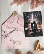 SAVE THE DATES photo vellum plexi  Blush Pink Marble Gold Save the Date Cards with Photo, Plexi Clear Save Our Dates with Photo 15