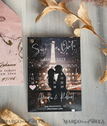 SAVE THE DATES photo vellum plexi  Blush Pink Marble Gold Save the Date Cards with Photo, Plexi Clear Save Our Dates with Photo 15