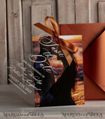 SAVE THE DATES photo vellum plexi  Callendar Clear Terracotta  Gold Save the Date Cards with Photo, Plexi Clear Save Our Dates with Photo 12