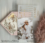 SAVE THE DATES photo vellum plexi  Pink Gold peonies Save the Date Cards with Photo, Vellum Save Our Dates with Photo Gold Foil Calendar Cards 7