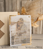 SAVE THE DATES photo vellum plexi   Save the Date Cards with Photo, Vellum Golden Save Our Dates with Photo 15