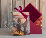 SAVE THE DATES photo vellum plexi  Maroon Burgundy Callendar Clear Gold Save the Date Cards with Photo, Plexi Save Our Dates with Photo 16